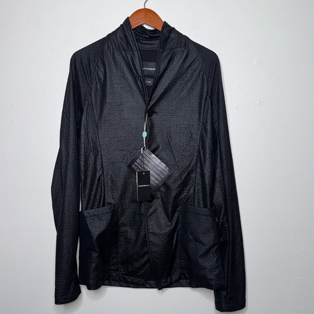 EMPORIO ARMANI Mr A Line Blazer Men's (EU) 50 Single Breasted Textured Stretch
